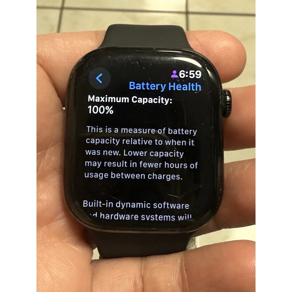 Apple Watch Series 10 46mm GPS WiFi Unlocked Aluminum A A3003 - Battery 100%
